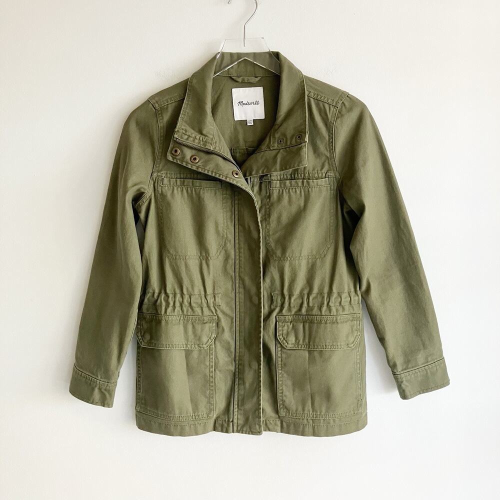 Madewell Dispatch Jacket Size XXS Olive Army Green Cotton Canvas Utility
